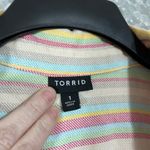 Torrid  Lizzie Striped Crinkle Gauze Button Up Shirt - 1 (1X) - Women's Plus Size Photo 3