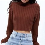 LA Hearts  Women's Brown Ribbed Knit Cropped Sweater Pullover Size Standard M Photo 0