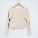 Offline by Aerie Cream Long Sleeve Scoop Neck Cropped Top XL Tan Photo 4