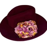 Rare! Gianfranco Lotti Firenze Wool Felt Hat with Flowers Photo 0