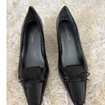 Karen Scott Black Leather Pumps Square Toe Heels Classic Bow Shoes Women 7 Photo 1