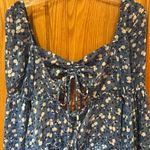 Majorelle  Ailish Ruched Bust Cut-Out Ruffle Mini Dress in Blue‎ Ditsy Size XS Photo 5