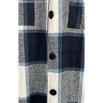 KIRUNDO‎ Black White Women's Flannel Plaid Shirts Jacket Shacket Knee Length Photo 2