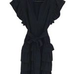 Sundays Womens June Flutter Sleeve Ruffle Tiered Mini Dress Black Size Small Photo 1