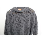 POL Grey Sweater Womens Size Small Oversized Chenille Open Knit Pullover Photo 2