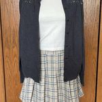 Blu Pepper Cream/Black/White Plaid Pleated Mini Skirt Size M Photo 2