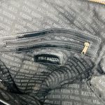 Steve Madden Black Satchel Tote Bag Purse Gold And Floral Accents Photo 6