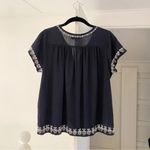 Pink Chicken New York Embroidered Cotton Blouse Black Size S Photo 5