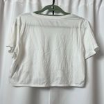 Calvin Klein Jeans White Cropped Short Sleeve T-Shirt With Logo Size Small Photo 4