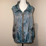 Iridescent Teal/Taupe Shirred Full Zip Vest Chico's Size 1 (US Size 8) Photo 2