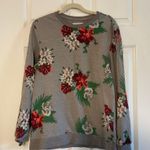 On the Byas  PacSun Gray Sweatshirt with Floral Accents size Medium Photo 0