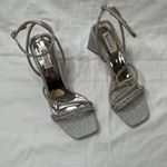 Badgley Mischka  Freedom Bejeweled Straps Glitter Block Heels 9.5 Photo 3