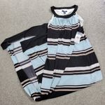 CHAPS  Striped Maxi Dress Womens XL Blue Black Slit Casual Beach‎ New Photo 7