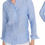 J. McLaughlin  Light Blue Pinstripe Shirt Photo 0
