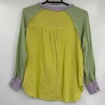 easel  Oversize Button Front Womens Top Sz S Lagenlook Colorblock Pastel Boho New Photo 4