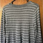 Philosophy  cashmere blend long sleeved strip sweater dress size M gray and gold Photo 3