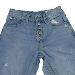 We The Free  People Straight Jeans Women Sz 24 Button‎ Fly High Rise Distressed Photo 3