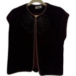 Vintage Women's Act III Burgundy Velvet 70s Style Theater Vest OS Red Size M Photo 0