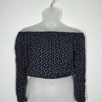 John Galt Brandy Melville  Maura Blue Off the Shoulder Floral Crop Top Photo 0