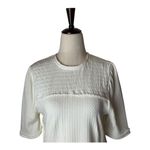 We The Free Free People  Shirt Women Medium Ivory‎ Red Delicious Crew Neck Tee Photo 3