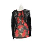 The Kooples Sleeping Roses Lace Pullover Lightweight 100% Silk Top Medium/Large Photo 3