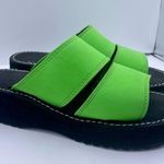 Y2K foam platform sandals double strap neon green/black Size 8 Green Photo 1