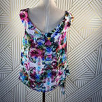 Nicole Miller ‎ Off-the-Shoulder Silk Floral Top Photo 6