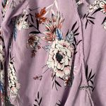 Altar'd State Altar’d State Pastel Purple Long Sleeve Floral V-Neck Blouse | Size Large Photo 2