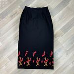 British Khaki  Beaded Floral Botton Twill Pencil‎ Maxi Skirt Black 10 Photo 11