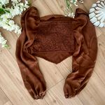 Chocolate Brown Silk Top Size XS Photo 4