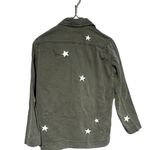 Sincerely Jules Military Vintage Look Distressed Snap Front Jacket Shirt XS Green Photo 2