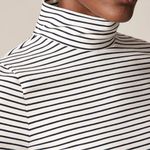 J.Crew  Stretch cotton-blend elbow-sleeve mockneck T-shirt in stripe Photo 1