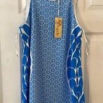 Aryeh  Blue and White Sleeveless Dress size M brand new length 35” bust 34” Photo 0