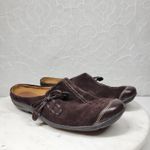 Vintage Naturalizer Natural Soul Fanner Suede Mules Womens 7 Brown Leather Bow Photo 3
