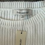 Francesca's Collections London embroidered White Knit ribbed Sweater small NWT Photo 1