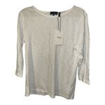 Theory  Maas Nebulous White Peruvian Cotton 3/4 Sleeve Tee, Womens Medium Photo 2