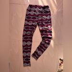 LuLaRoe Stamp Leggings OS Red/blue Floral HTF Rare One size Spandex Polyester Photo 12