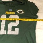 NFL Green yellow Aaron Rodgers 12 Green Bay Packers jersey tee t-shirt blouse top.short sleeve Women Size L, measurement in pics Photo 3