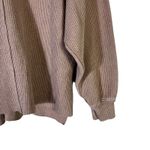 Aerie Wonder Textured V-Neck Long Sleeve Sweatshirt Womens S Brown Clean Girl Photo 3