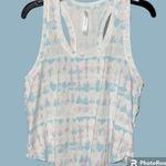 Fabletics  small women's v-neck jade tank racerback style curved hem pink blue Photo 1