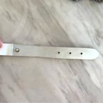 Antoniazzi Firenze White Leather Waist Belt w/ Pewter Metal Design (Size Large) Silver Photo 5