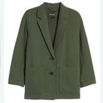 Madewell  Shaw Olive Green Diamond Jacquard Blazer Womens Small Photo 0