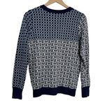 Joie  Blue Paisley Floral Print Wool Cashmere Blend Crewneck Sweater Photo 3