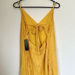Lulus NWT  Zahria Golden Yellow Lace Button Front Midi Dress - Size Large Photo 8