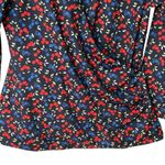 Ann Taylor cherry print stretch wrap blouse size M Photo 4