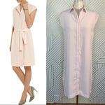 Iris & Ink Rosalie Crepe Shirt Dress in Pink Size 2 Photo 1