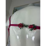 Buenamosota Red Sheer Lace Floral Ruffle Bra Adjustable Straps Size XL Photo 7