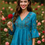 Johnny Was Zoe heavily embroidered, Easy Tiered Dress NWT Photo 5