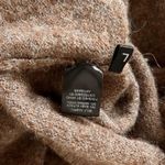 Anagram Baby Alpaca Merino Wool Button Up Hooded Cardigan Tan Size Large Photo 4