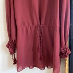 Haute Hippie  Burgundy Long Sleeve Mini Dress Photo 8